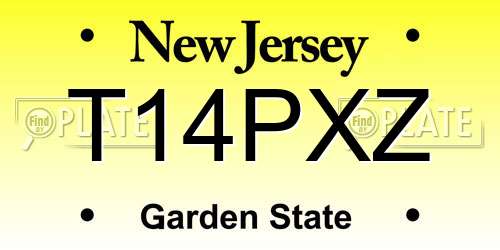 T14PXZ New Jersey License Plate