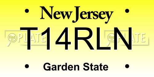 T14RLN New Jersey License Plate