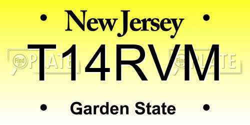 T14RVM New Jersey License Plate