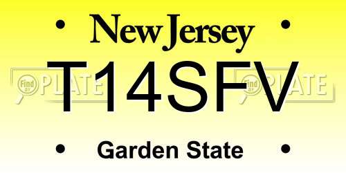 T14SFV New Jersey License Plate