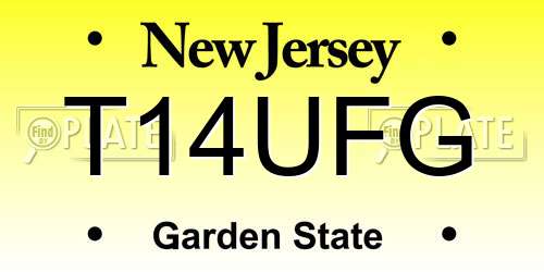 T14UFG New Jersey License Plate