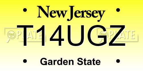 T14UGZ New Jersey License Plate