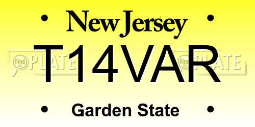 T14VAR New Jersey License Plate