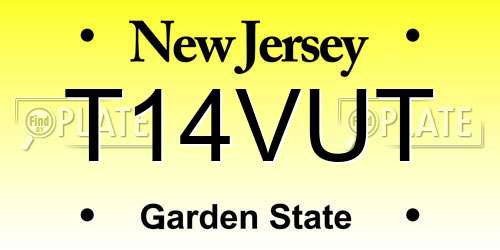 T14VUT New Jersey License Plate