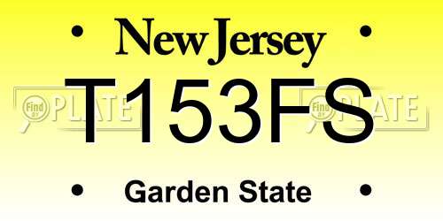 T153FS New Jersey License Plate