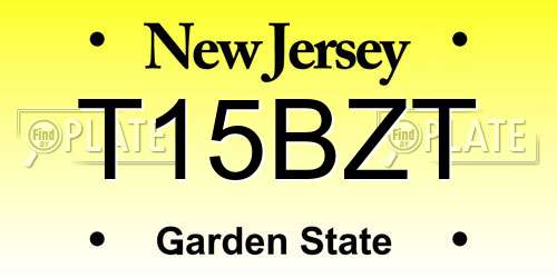 T15BZT New Jersey License Plate