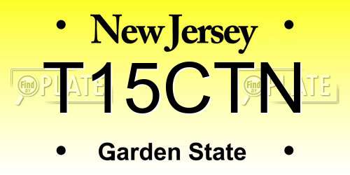 T15CTN New Jersey License Plate