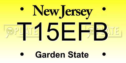 T15EFB New Jersey License Plate