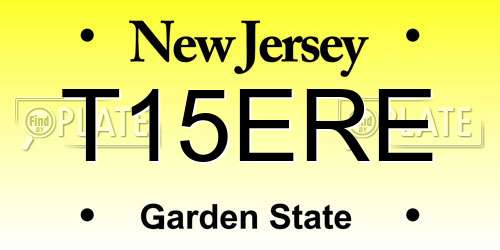 T15ERE New Jersey License Plate