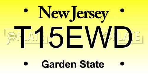 T15EWD New Jersey License Plate