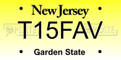 T15FAV New Jersey License Plate