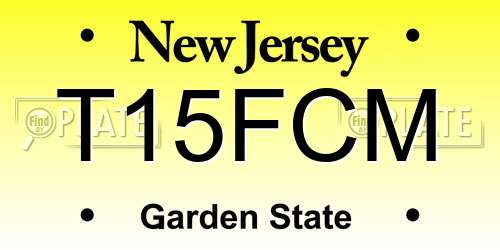 T15FCM New Jersey License Plate