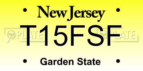 T15FSF New Jersey License Plate