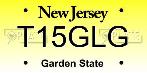 T15GLG New Jersey License Plate