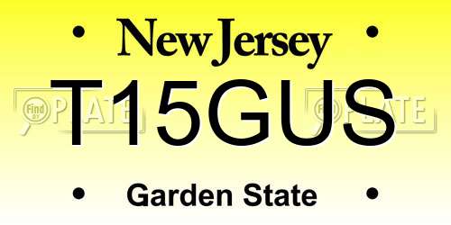 T15GUS New Jersey License Plate