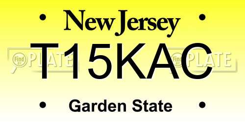 T15KAC New Jersey License Plate