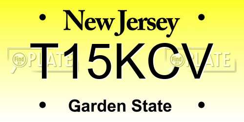 T15KCV New Jersey License Plate