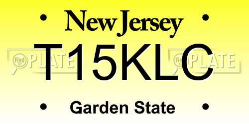 T15KLC New Jersey License Plate