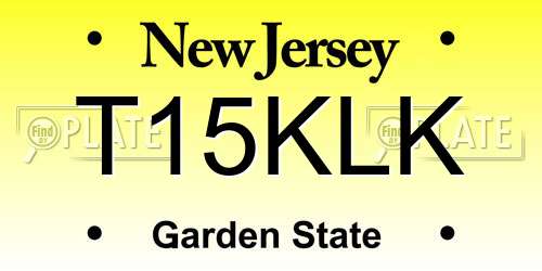 T15KLK New Jersey License Plate