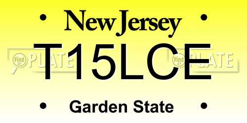 T15LCE New Jersey License Plate