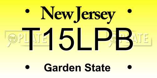 T15LPB New Jersey License Plate