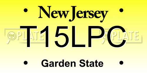 T15LPC New Jersey License Plate