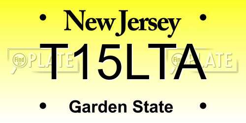T15LTA New Jersey License Plate
