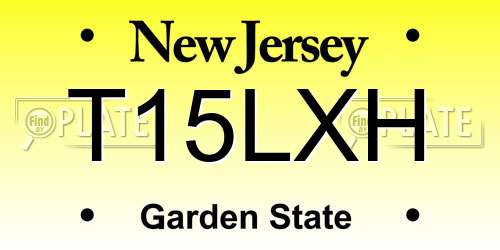 T15LXH New Jersey License Plate