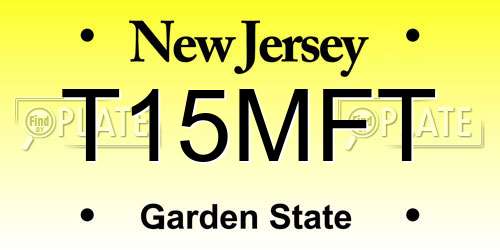 T15MFT New Jersey License Plate