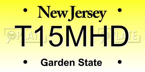 T15MHD New Jersey License Plate