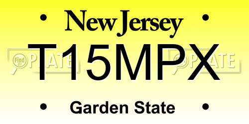 T15MPX New Jersey License Plate