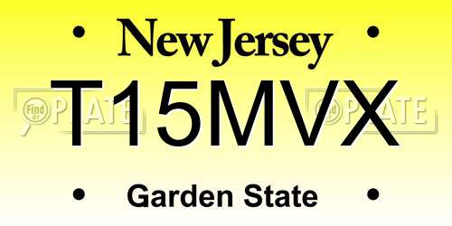 T15MVX New Jersey License Plate