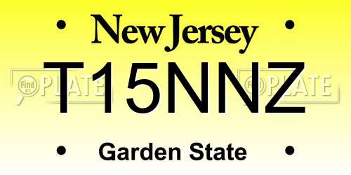 T15NNZ New Jersey License Plate