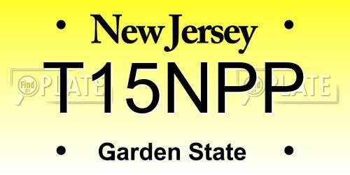 T15NPP New Jersey License Plate
