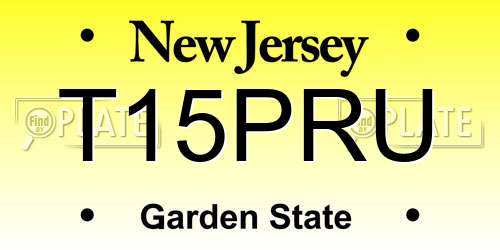 T15PRU New Jersey License Plate