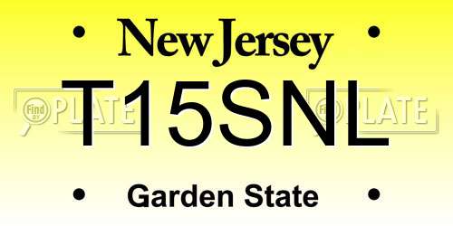 T15SNL New Jersey License Plate