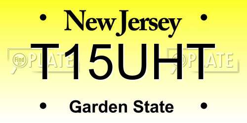 T15UHT New Jersey License Plate
