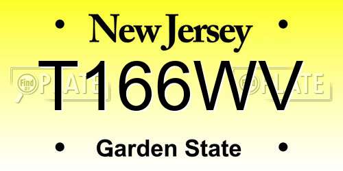 T166WV New Jersey License Plate