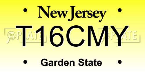 T16CMY New Jersey License Plate