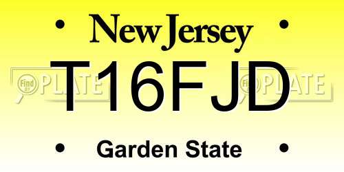 T16FJD New Jersey License Plate