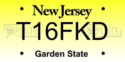 T16FKD New Jersey License Plate