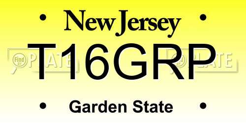 T16GRP New Jersey License Plate