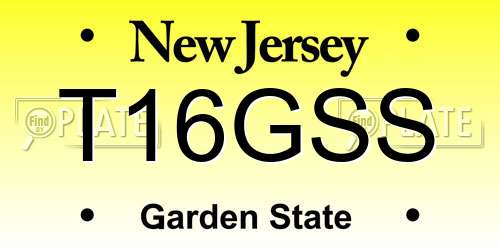 T16GSS New Jersey License Plate