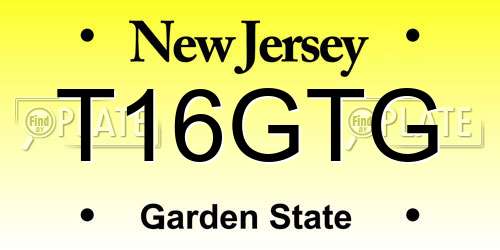 T16GTG New Jersey License Plate