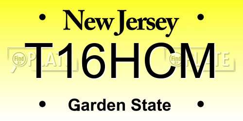 T16HCM New Jersey License Plate