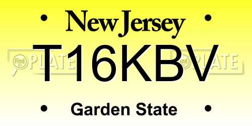 T16KBV New Jersey License Plate