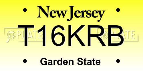 T16KRB New Jersey License Plate