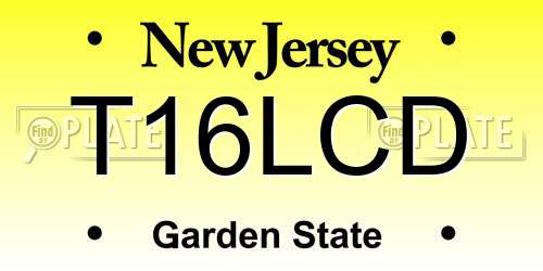 T16LCD New Jersey License Plate