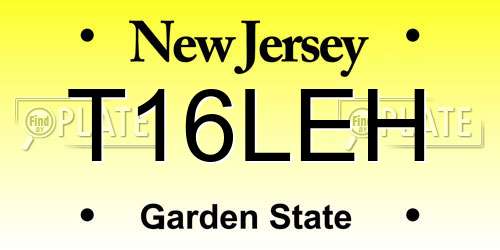 T16LEH New Jersey License Plate
