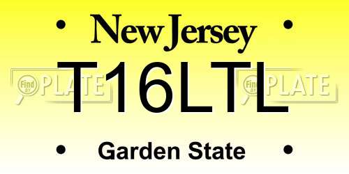 T16LTL New Jersey License Plate